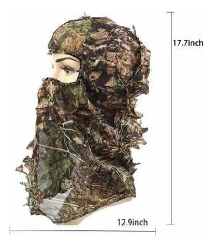 Balaclava Tactica Ghillie Camuflaje Militar Airsoft Caza Foto 2