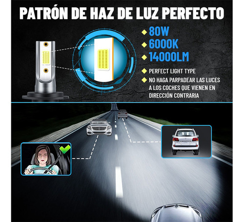 14000lm 80w Kit De Faros Led H11 Luz Baja For Hyundai Foto 6