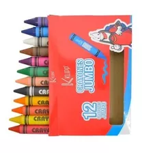 Crayones Jumbo 12 Unidades Para Aprender A Escribir Y Dibujo