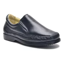 Mocassim Masculino Couro Legítimo Sola Gel Costurada Confort