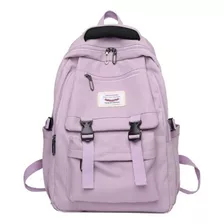 Mochila Bolso Escolar Juvenil Imprmeable Gran Capacidad 40l Color Lila