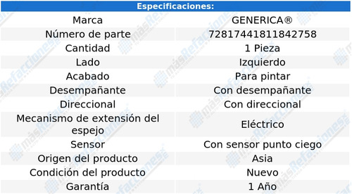 Espejo Izquierdo Elect Santa Fe De 2017 A 2018 Genrica Foto 2