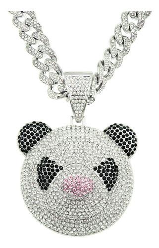 Diamond Panda Collar Colgante Cool Hip Hop Accesorios Foto 2