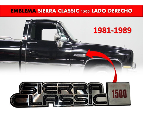 Par De Emblemas Laterales Gmc Sierra Classic 1500 1981-1989 Foto 3