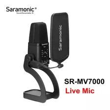 Microfone Saramonic Xlr/usb Com Pop Filter Preto - Sr-mv7000