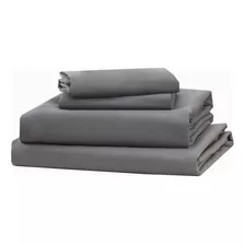 Juego De Sábanas Queen Size Ultra Suave 4piezas Anti-ácaros Diseño De La Tela Gris Oscuro