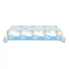 Mantel De Plastico Elefante Azul Baby Shower Niño