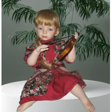 Maravilhosa Boneca Porcelana Alemã Violinista Gloria Livy