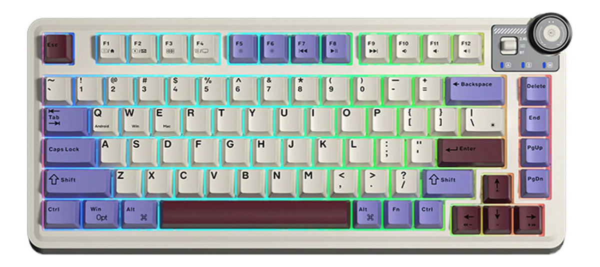 AULA AU75 PURPLE BEIGE WIRELESS 75% RGB SW REAPER