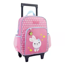 Mochila Infantil Com Rodinhas Escolar Viagem Bolso Externo