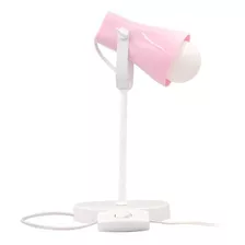 Luminária Mesa Abajur Articulável Usa Lampada Bulbo Led E27 Cor Da Cúpula Rosa