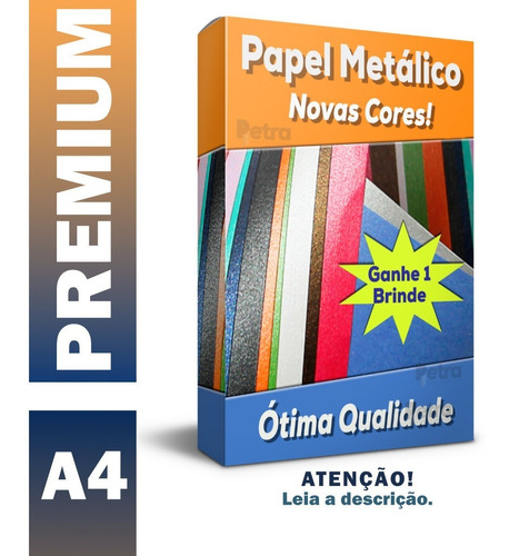 Papel Metalico  A4 - 180g/m2 Com 125 Folhas