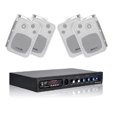 Kit Som Ambiente Oneal C/ Bluetooth Usb 4 Caixas + Receiver