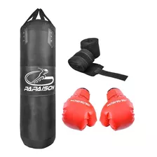 Kit Boxeo Bolsa Completa Con Relleno + Guantes Y Vendas 