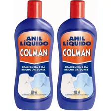 2 Unidades- Anil Líquido Colman Branqueador De Roupas 200ml