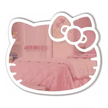 Espelho Acrílico Gato Gatinho Hello Kitty 50cm Rosé Cor Da Moldura Rosé/branco