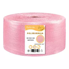 Papel Plastico Burbuja Chica Rosa Antiestatica Rollo 30x60m