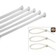 Kit 100 Enforca Gato Abraçadeira De Nylon Branca 150 X 2,5 Cor Branco