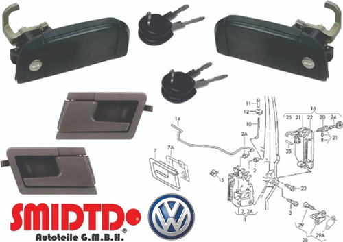 2 Manijas Exteriores C/ll 2 Interiores Vw Eurovan 2.5l 00-04 Foto 2