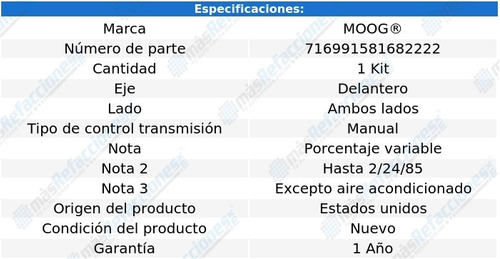 Jgo De Resortes Suspensin Del Ford Tempo L4 2.3l 85 Moog Foto 2