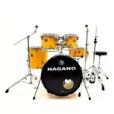 Bateria Acústica Nagano Rock Yellow Racing Bumbo 22 C/