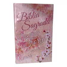 Bíblia Sagrada Capa Dura Rosas - Letra Gigante Com Harpa