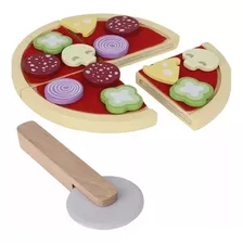 Juguete De Madera Para Cortar Pizza Niños