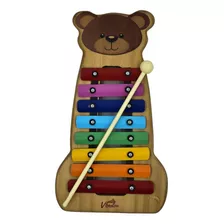 Metalofone Infantil Colorido Urso 8 Teclas