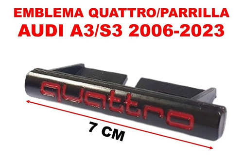 Emblema Quattro/parrilla Audi A4/s4 1998-2023 Negro/rojo Foto 4
