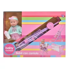 Bebe Con Carreola Y Cuna Muñeca Baby Boutique
