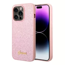 Funda Guess Glitter Flakes Compatible Con iPhone 14 Pro Max Color Rosa Claro