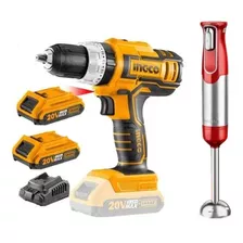 Super Combo Atornillador 20v Ingco + Mixer Decakila Cosli22112 Ing Color Amarillo