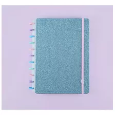 Caderno Inteligente Grande Let's Glitter Ocean Blue