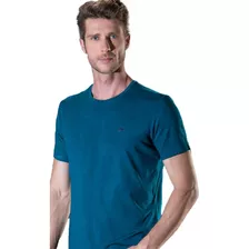 Camiseta Masculina Gola O Básica Sallo Premium Azul Petróleo