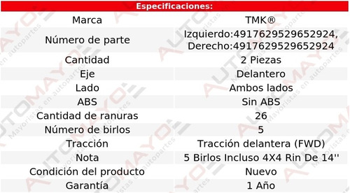 2) Mazas Delanteras Sin Abs Tmk Spirit L4 2.5l 1989-1995 Foto 2