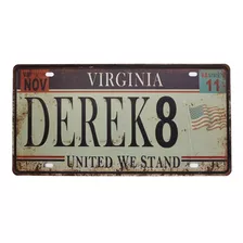 Placa Carro Antiga Decorativa Metalica Vintage Virginia