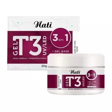 Gel T3 Nati Para Alongamento De Unhas 3 Em 1 Clear