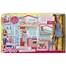 Barbie Casa Glam 2pisos Juego Portatil Muñeca Y Accesorios 