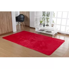 Tapete Retangular Premium Sala- Liso- Vermelho