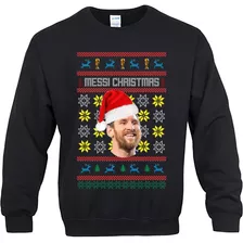 Sudadera Ugly Sweater Suéter Messi Navideño Campeón Punch 