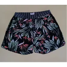 Shorts De Crepe Estampado Malharia Nacional 315