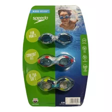 Kit X3 Gafas De Natación Speedo Para Niños Antiniebla 