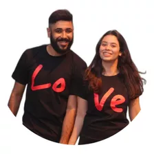 Camiseta Camisa T-shirt Love Kit 2 Peças Dia Dos Namorados