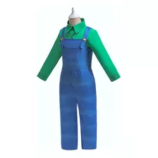 Fantasia De Mario Bros Infantil Cosplay Camisa + Macacão