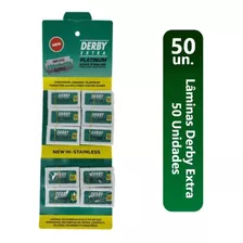 Derby Lamina De Barbear Aço Inoxidável Platinum Kit Com 50 Unidades 