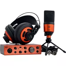 Esi Pack Interfaz Audio Con Micrófono Color Naranjo
