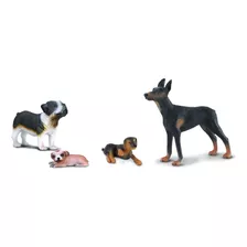Cachorros Miniaturas Kit C 4 Adultos & Filhotes Brinquedo