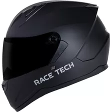 Capacete Moto Fechado Race Tech Sector Monocolor Preto Fosco