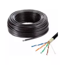 Rollo De Cable Utp Ampxl Cat6 50mts Negro Para Exteriores