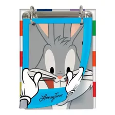 Mini Caderno Argolado Looney Tunes 80 Folhas- Dac Cor Cinza